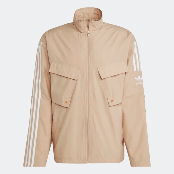 Adidas Men’s Parley Track Tops TT Jacket Beige Size Men's Medium - Picture 1 of 6